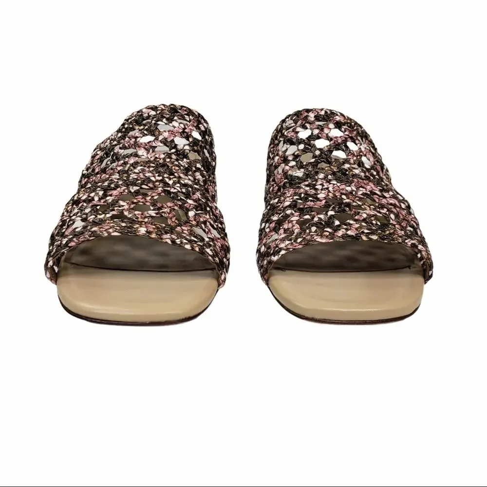 Donald Pliner Albi Woven Slide Leather Sandal Womens 8 Medium NEW